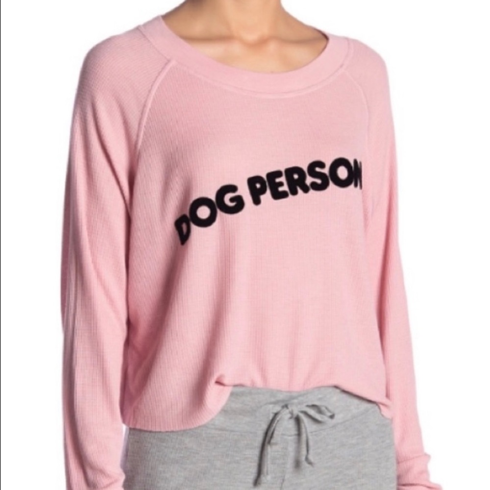 WILDFOX Dog Person Monte Crop Thermal in Pink